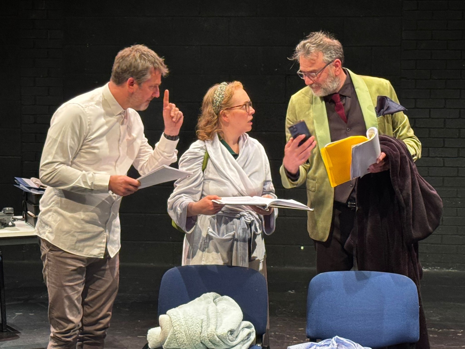 Phil Mardlin, Amy Brown & Robert McCafferty in "The Good, The Bad and The Watsons" by Phil Butcher and Jenny Devaux, Stagewrite 2026 (Photo credit: Amy Matthews)